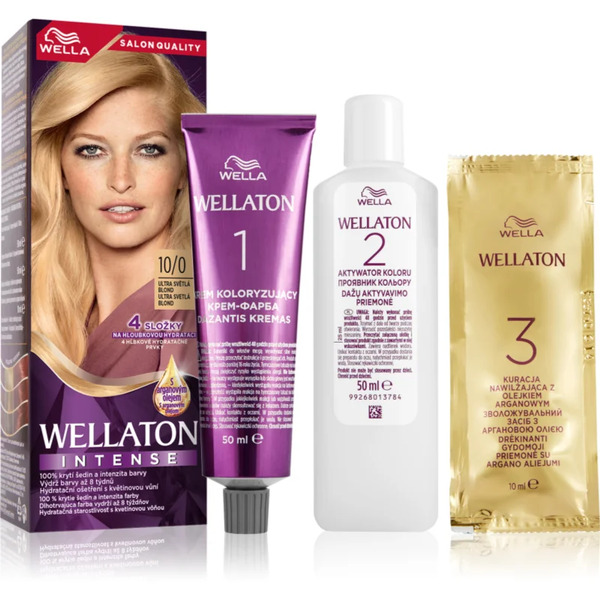  Wella Wellaton Intense Trwała Farba Do Włosów Z Olejkiem Arganowym Odcień 10/0 Lightest Blonde 1 Szt. 