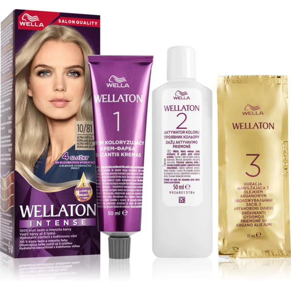  Wella Wellaton Intense Trwała Farba Do Włosów Z Olejkiem Arganowym Odcień 10/81 Ultra Light Ash Blond 1 Szt. 