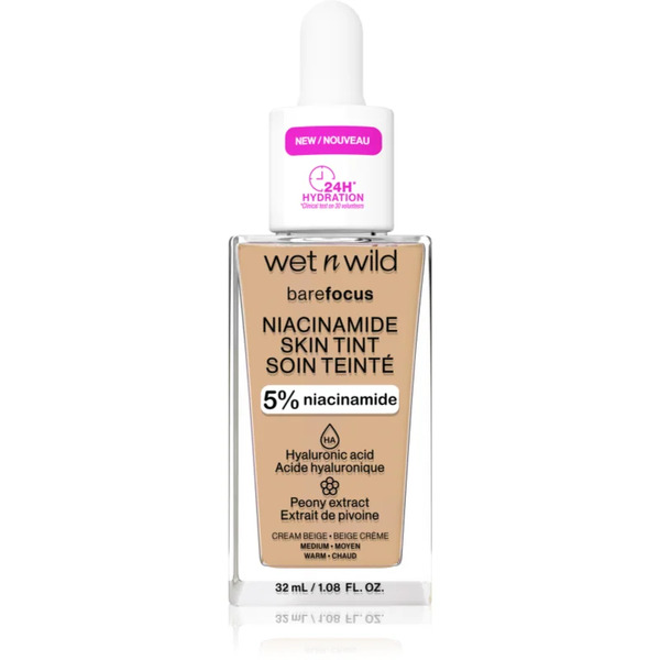  Wet N Wild Barefocus Niacinamide Skin Tint Lekki Podkład Nawilżający Odcień Cream Beige (warm) 32 Ml 