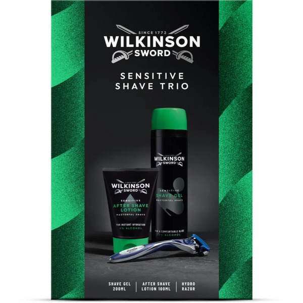  Wilkinson Sword Sensitive Shave Trio Zestaw Upominkowy Do Golenia 