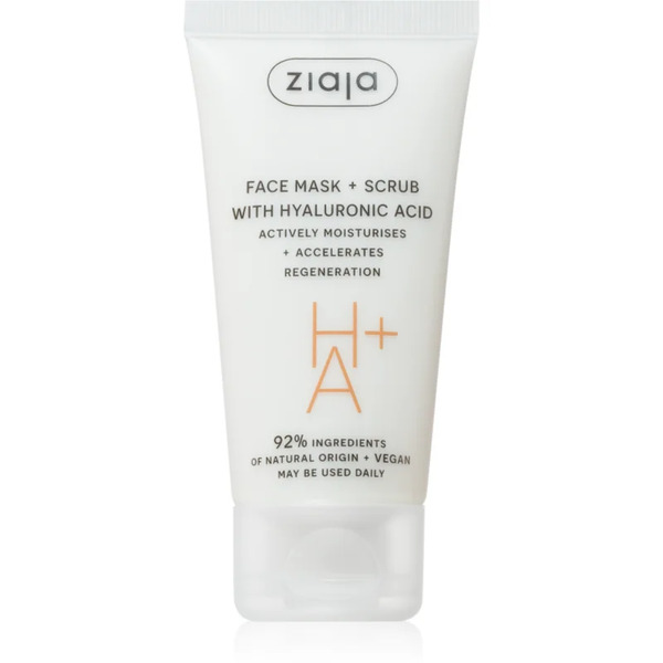  Ziaja Face Mask + Scrub With Hyaluronic Acid Maska Peelingująca 55 Ml 