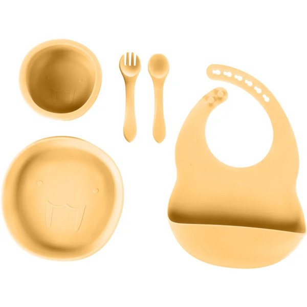  Zopa Silicone Set Komplet Naczyń Dla Dzieci Mustard Yellow 
