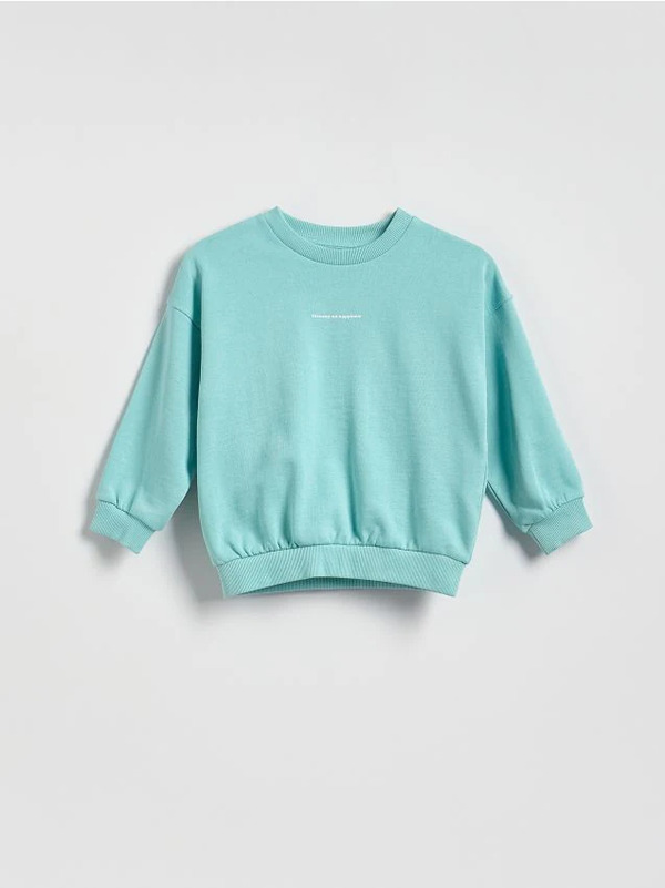  Reserved - Bawełniana Bluza Oversize - Miętowy 