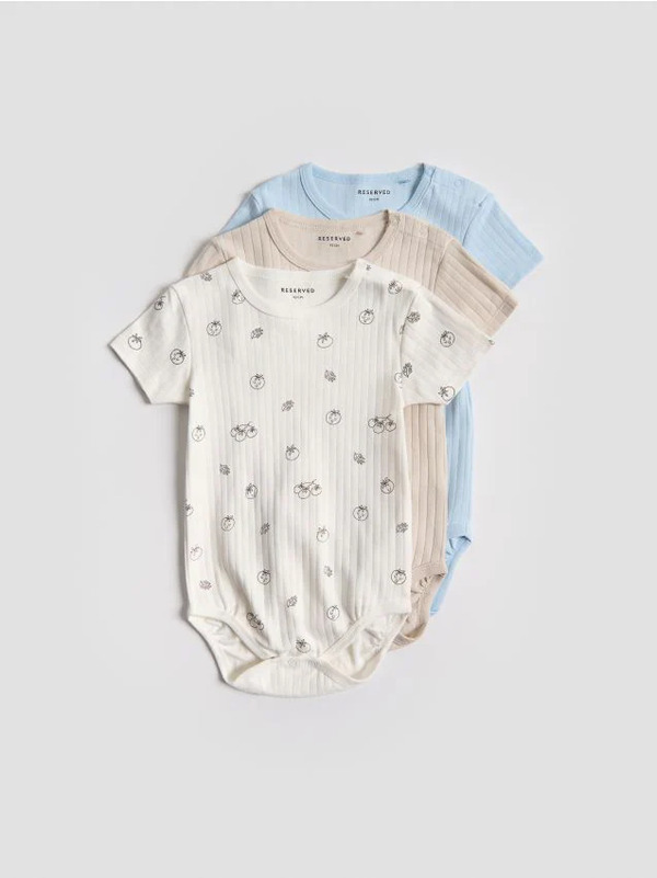  Reserved - Bawełniane Body 3 Pack - Złamana Biel 