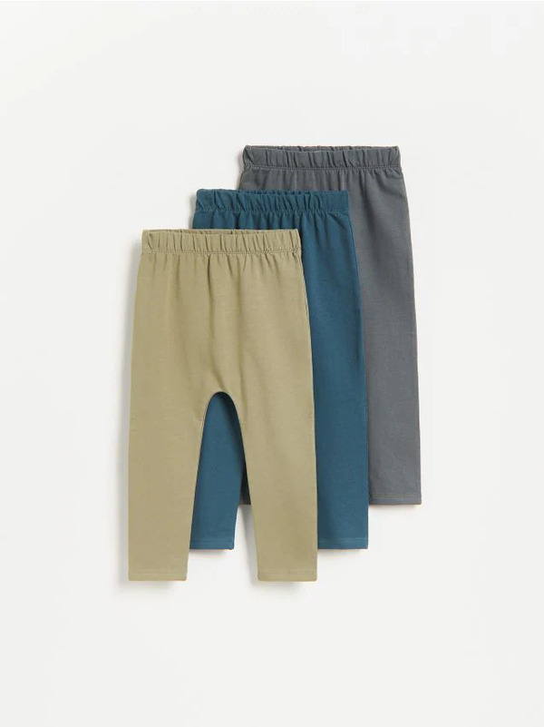  Reserved - Bawełniane Legginsy 3 Pack - Ciemnoszary 