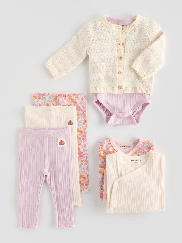  Reserved - Bawełniane Legginsy 3 Pack - Wielobarwny 
