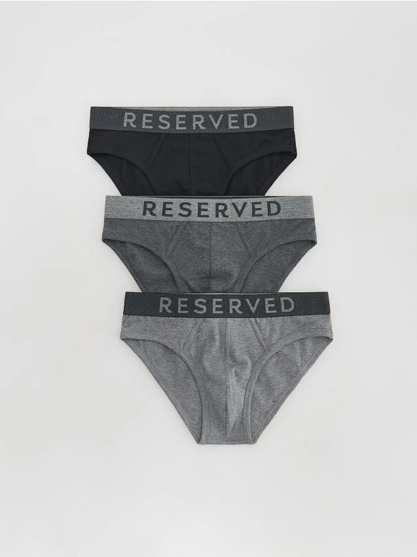  Reserved - Bawełniane Slipy 3 Pack - Ciemnoszary 
