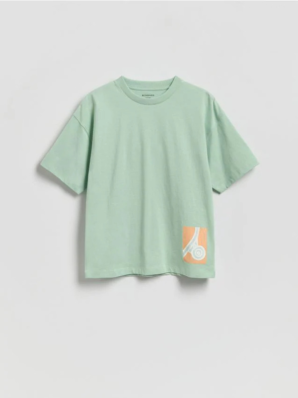  Reserved - Bawełniany T-shirt - Jasnozielony 