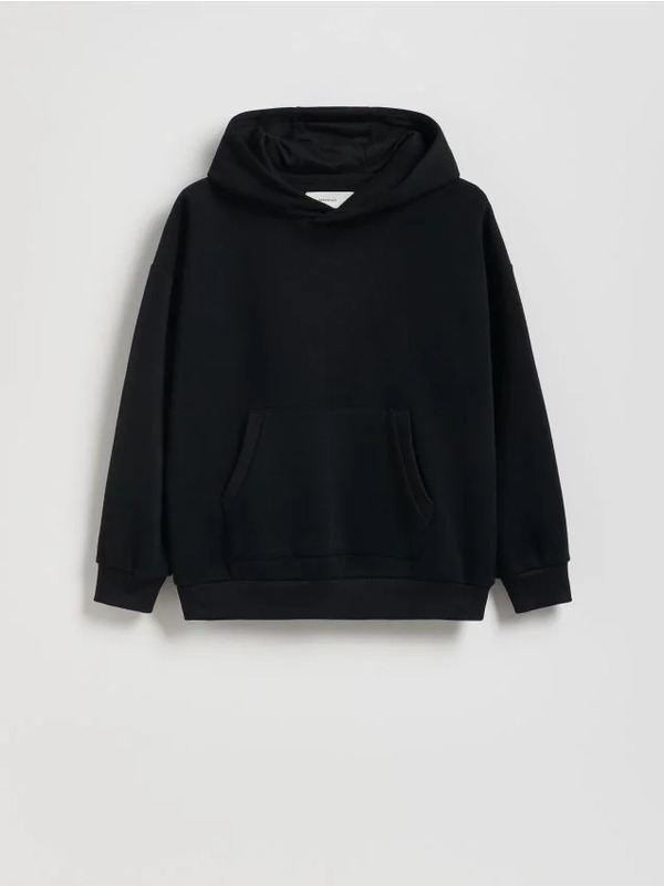  Reserved - Bluza Oversize Z Kapturem - Czarny 