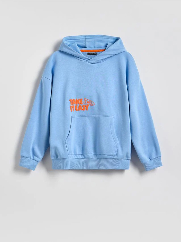  Reserved - Bluza Oversize Z Kapturem - Jasnoniebieski 