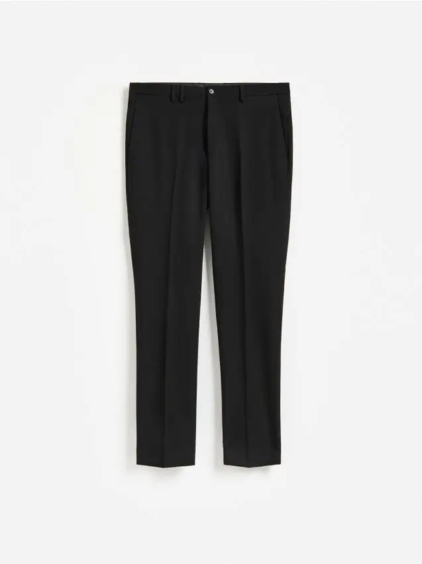  Reserved - Garniturowe Spodnie Slim Fit - Czarny 