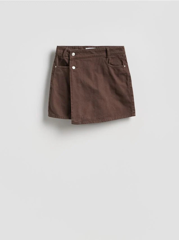 Reserved - Jeansowe Spódnico-szorty - Dark Grey Jeans 