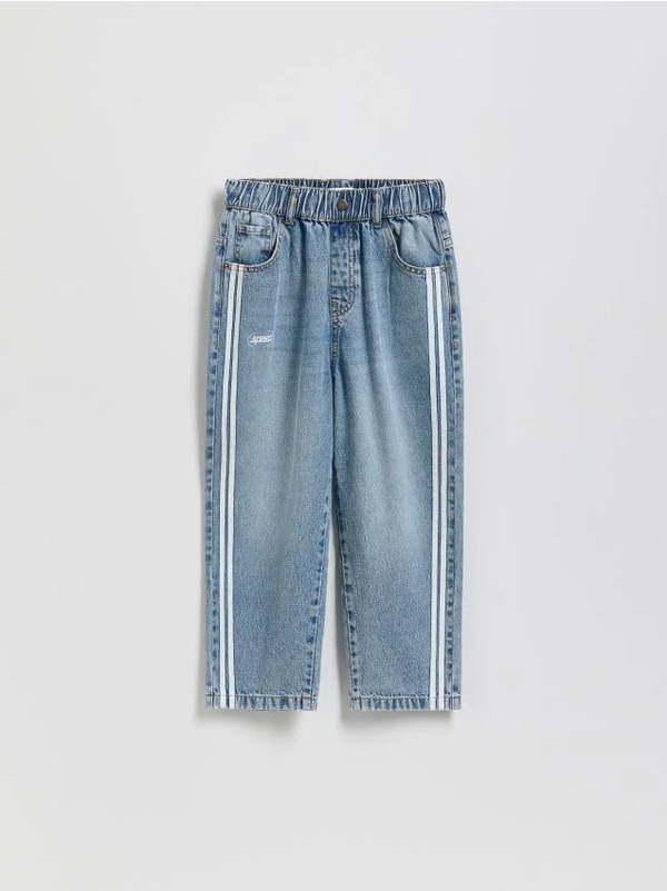  Reserved - Jeansy Baggy Fit - Niebieski 