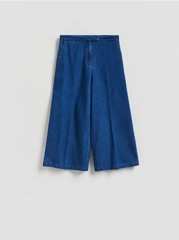  Reserved - Jeansy Culotte - Niebieski 