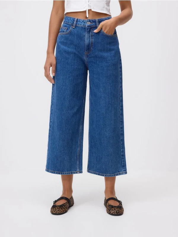  Reserved - Jeansy Culotte - Niebieski 