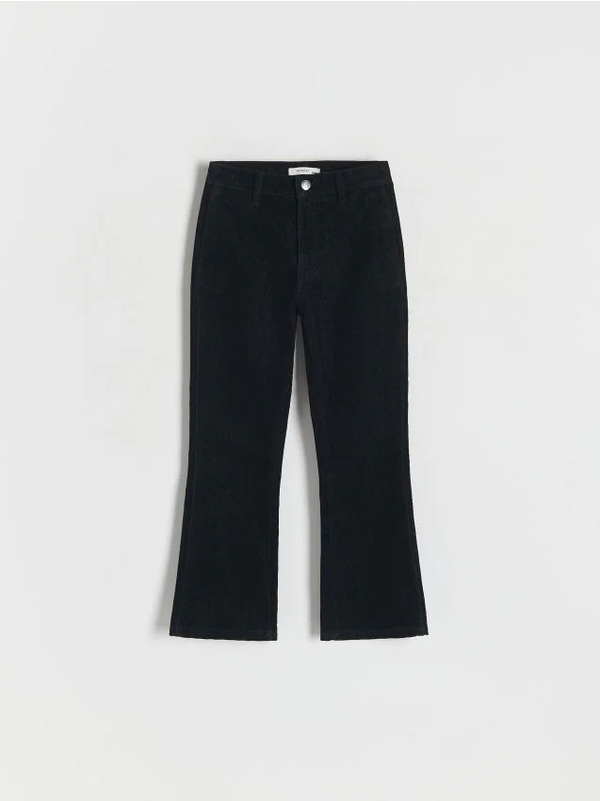  Reserved - Jeansy Flare High Waist - Czarny 