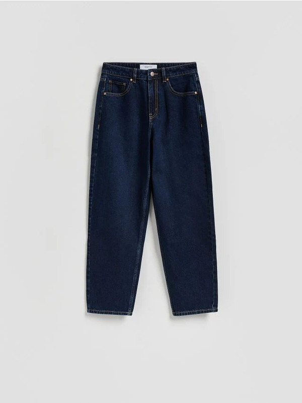  Reserved - Jeansy Mom Fit - Granatowy 