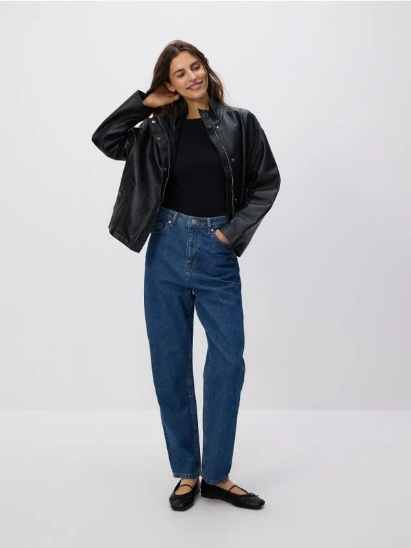  Reserved - Jeansy Mom Fit - Niebieski 