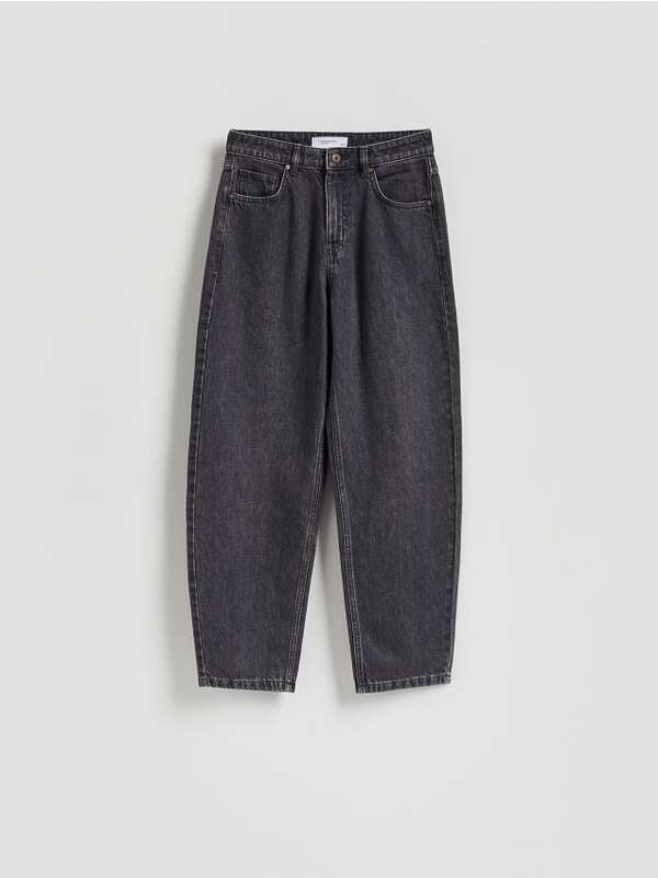  Reserved - Jeansy Mom Fit - Szary 