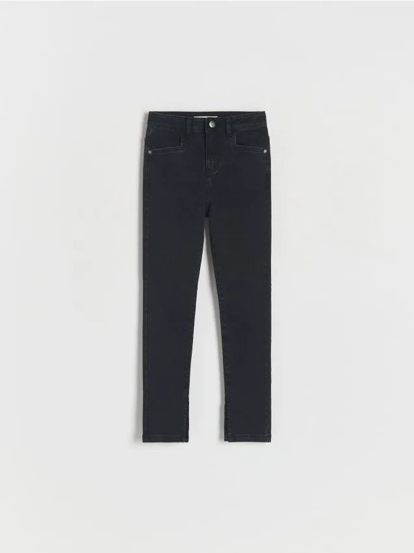  Reserved - Jeansy Slim High Waist - Czarny 
