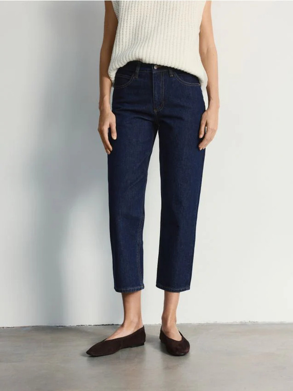  Reserved - Jeansy Straight - Granatowy 