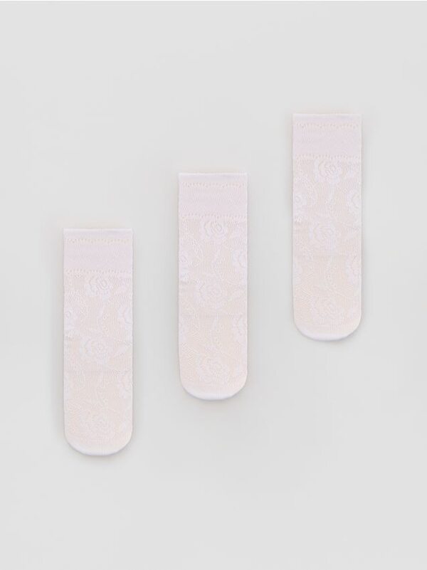  Reserved - Koronkowe Skarpetki 3 Pack - Biały 