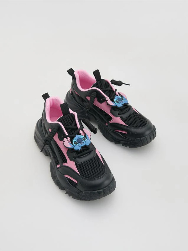  Reserved - Lekkie Sneakersy Lilo I Stitch - Czarny 
