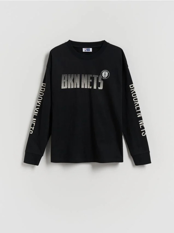  Reserved - Longsleeve Brooklyn Nets Nba - Czarny 