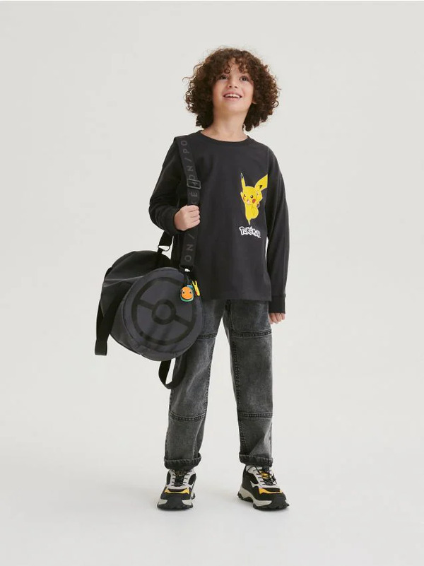  Reserved - Longsleeve Oversize Pokémon - Ciemnoszary 