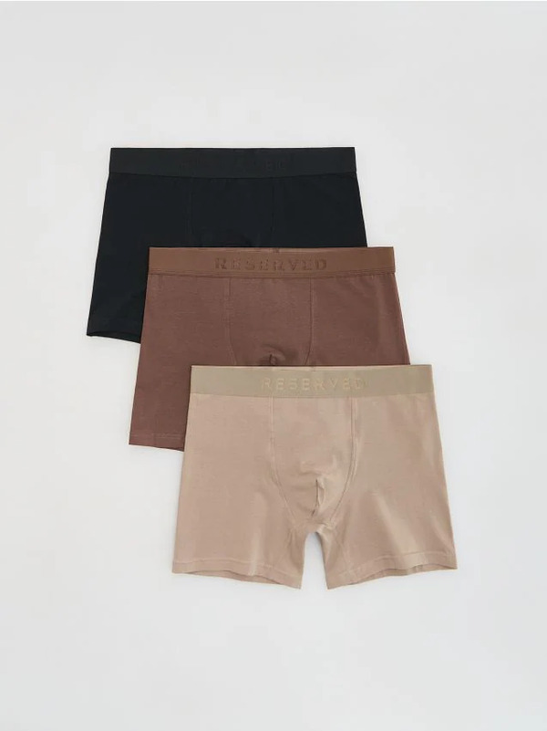  Reserved - 3 Pack Bokserek Long - Beżowy 