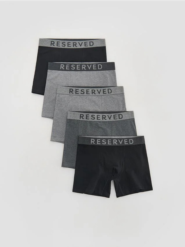  Reserved - 5 Pack Bokserek Long - Ciemnoszary 