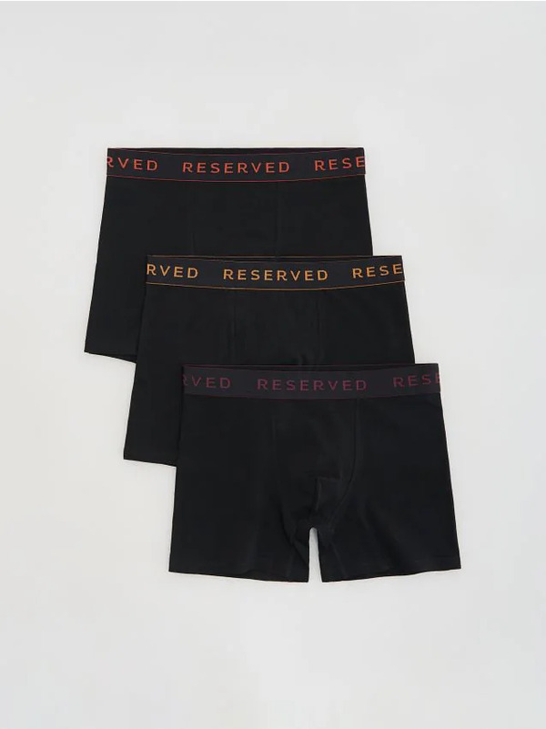  Reserved - 3 Pack Bokserek Long - Czarny 