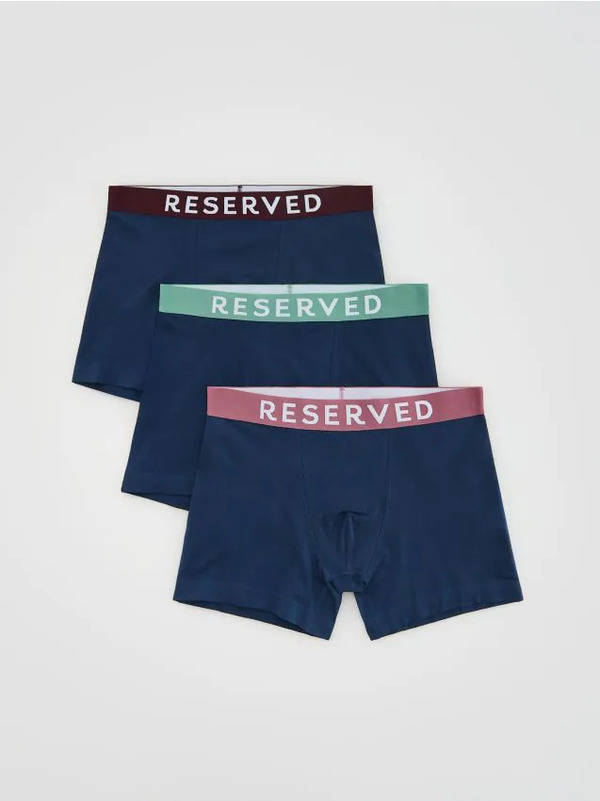  Reserved - 3 Pack Bokserek Long - Granatowy 