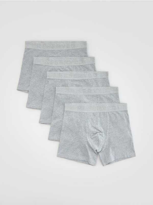  Reserved - 5 Pack Bokserek Long - Jasnoszary 