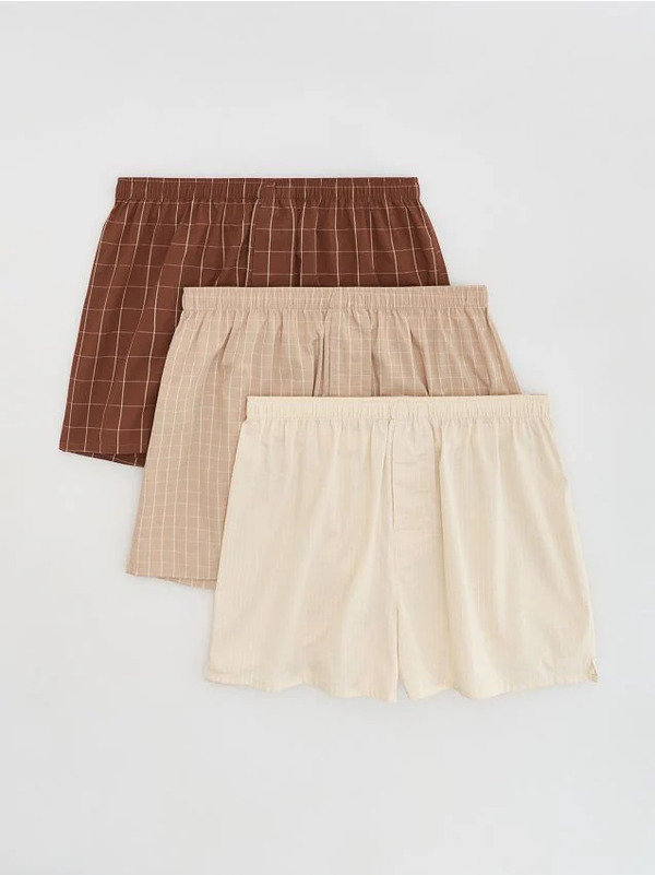  Reserved - 3 Pack Bokserek Loose - Brązowy 
