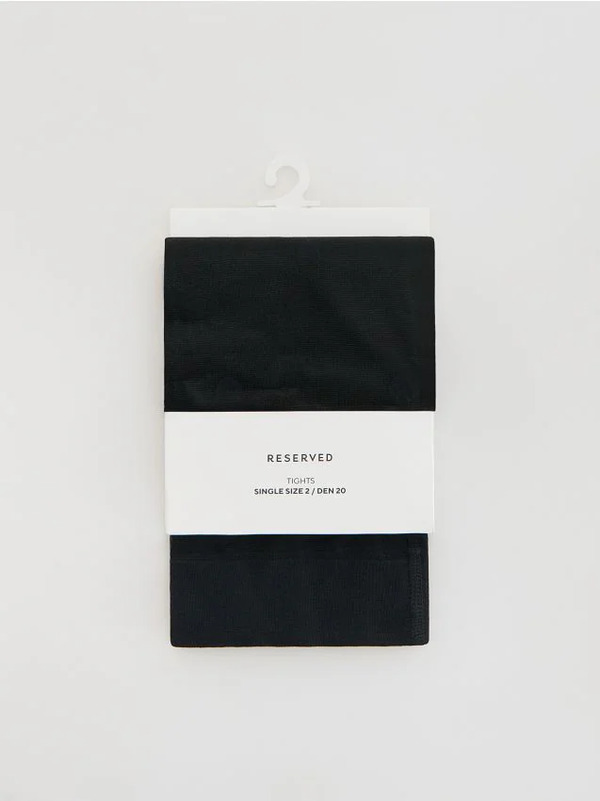  Reserved - Rajstopy Z Motywem Serca 20 Den - Czarny 