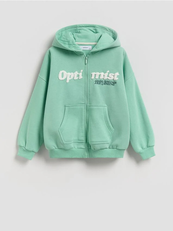  Reserved - Rozpinana Bluza Oversize - Jasnoturkusowy 