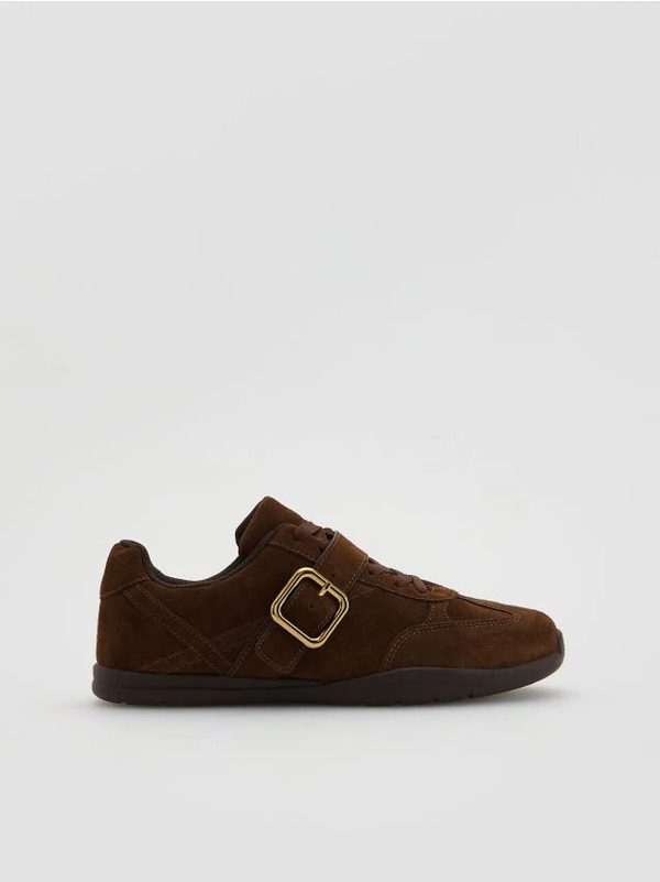  Reserved - Skórzane Sneakersy - Brązowy 