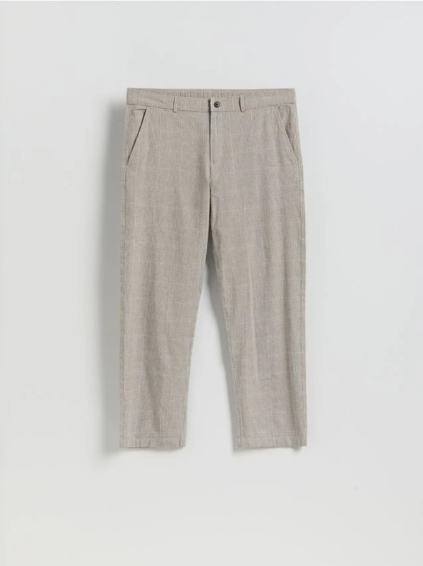  Reserved - Spodnie Jogger Z Lnem - Wielobarwny 
