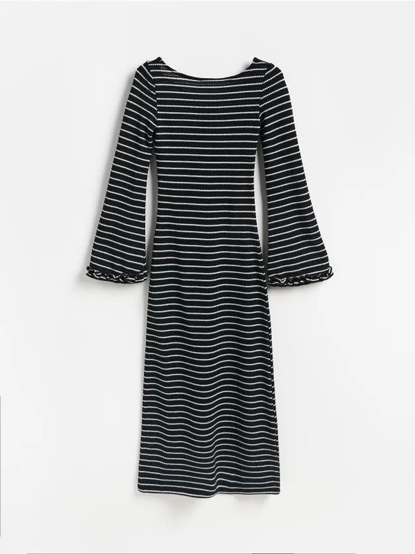  Reserved - Sukienka Maxi W Paski - Czarny 