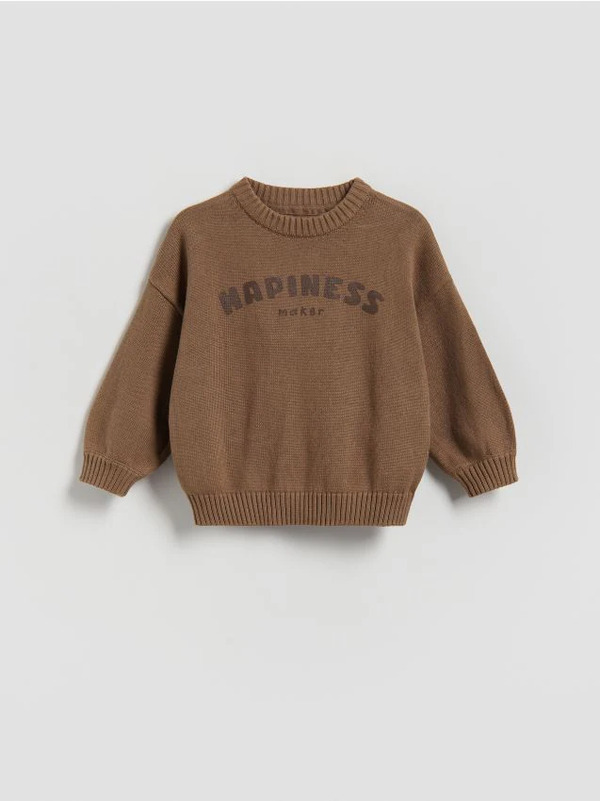  Reserved - Sweter Oversize - Brązowy 