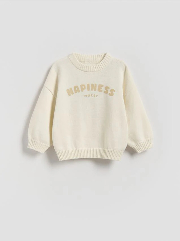  Reserved - Sweter Oversize - Złamana Biel 