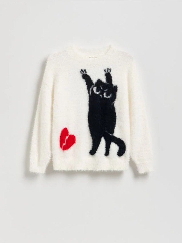  Reserved - Sweter Z Aplikacją - Wielobarwny 