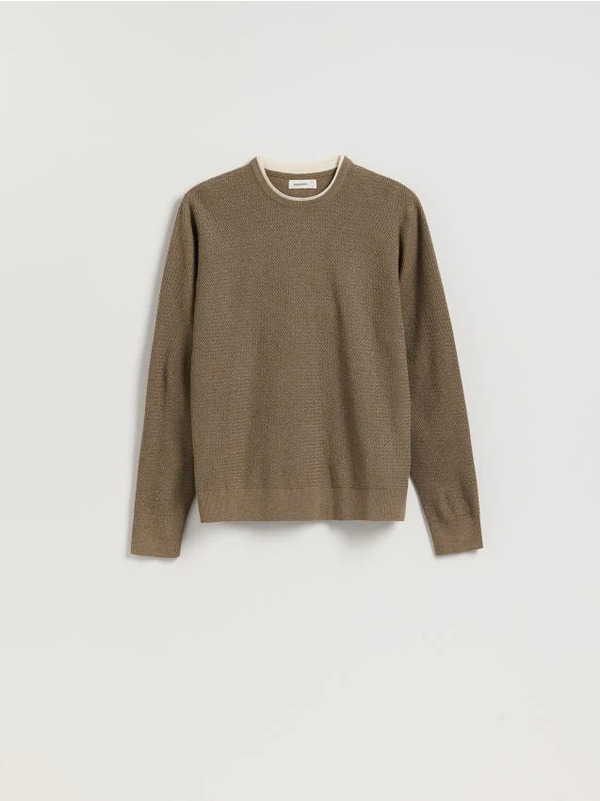  Reserved - Sweter Z Bawełną - Brązowy 