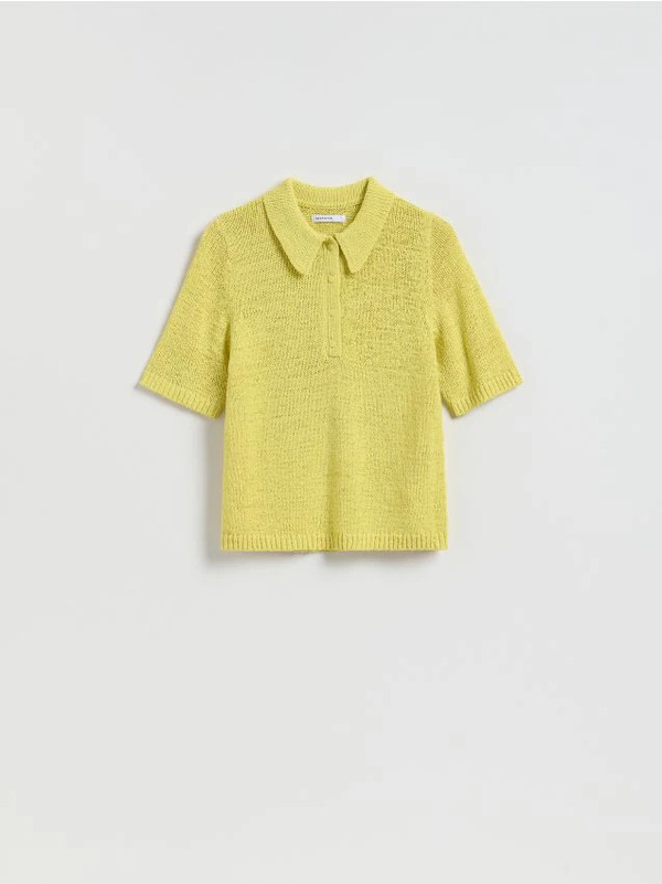  Reserved - Sweter Z Krótkim Rękawem - Zielony 