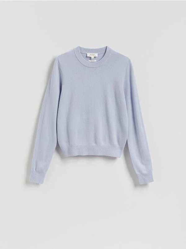 Reserved - Sweter Z Wełny Merino - Jasnoniebieski 