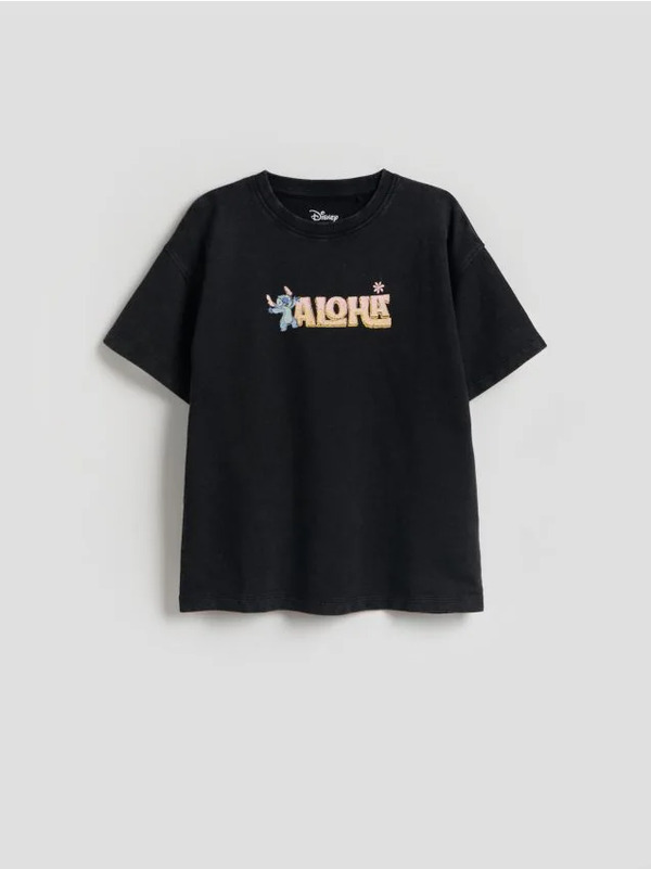  Reserved - T-shirt Lilo I Stitch - Czarny 