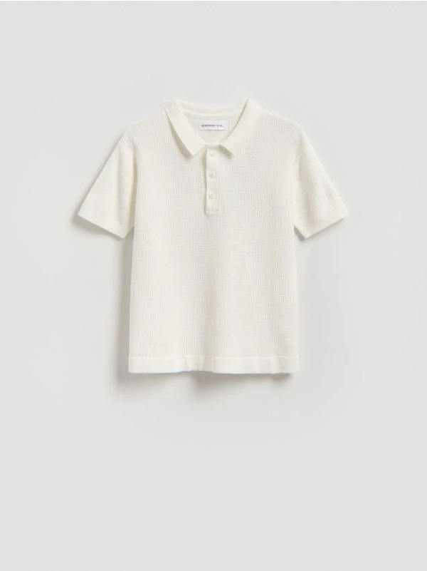  Reserved - T-shirt Polo - Złamana Biel 