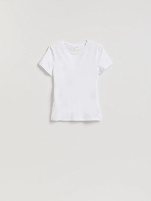  Reserved - T-shirt Slim Fit - Biały 