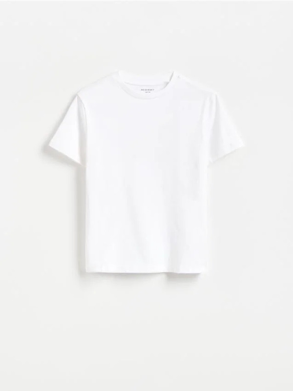  Reserved - T-shirt Slim Fit - Biały 